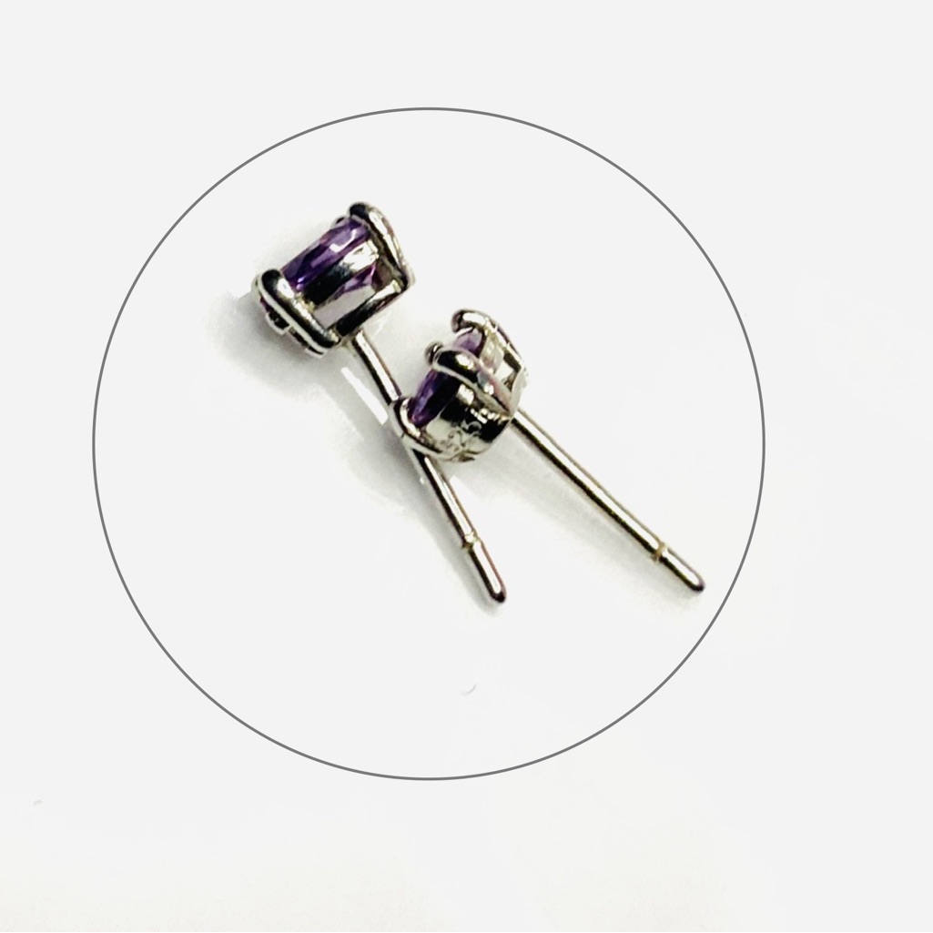 Amethyst Gemstone 925 Sterling Silver Stud Earrings 35$